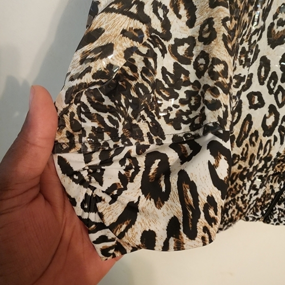 Erin London Animal Print 3/4 Sleeve Zip Up/ Sleeveless Top Size S Bundle of 2 - Picture 2 of 11